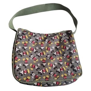 Disney Green Mickey Mouse Ripstop Miniature Shoulder Bag Purse